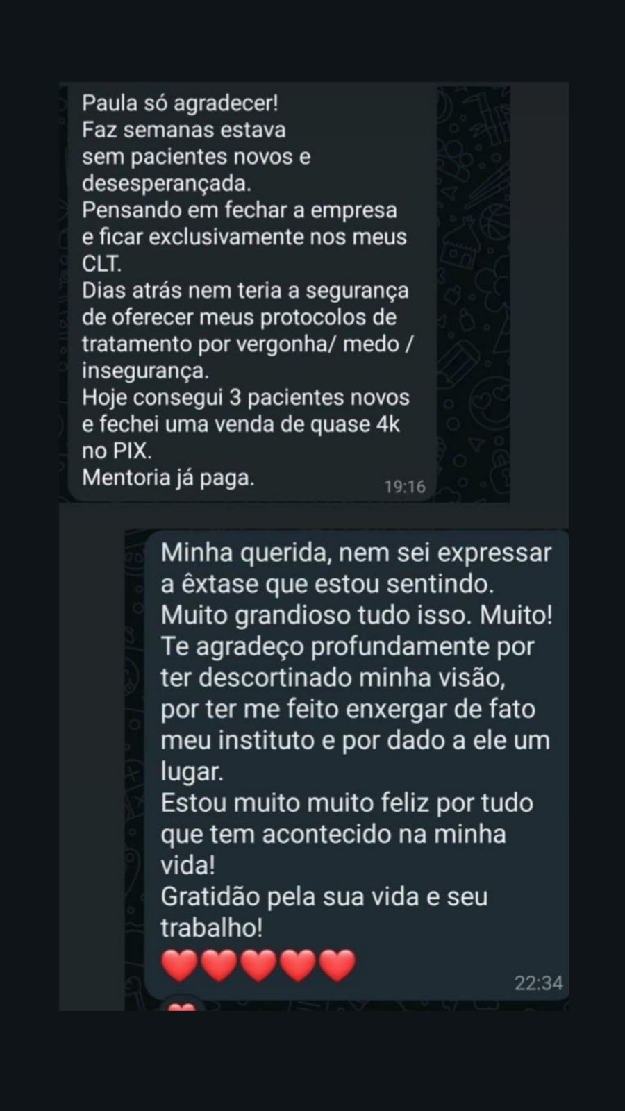 Depoimento de aluna da mentoria