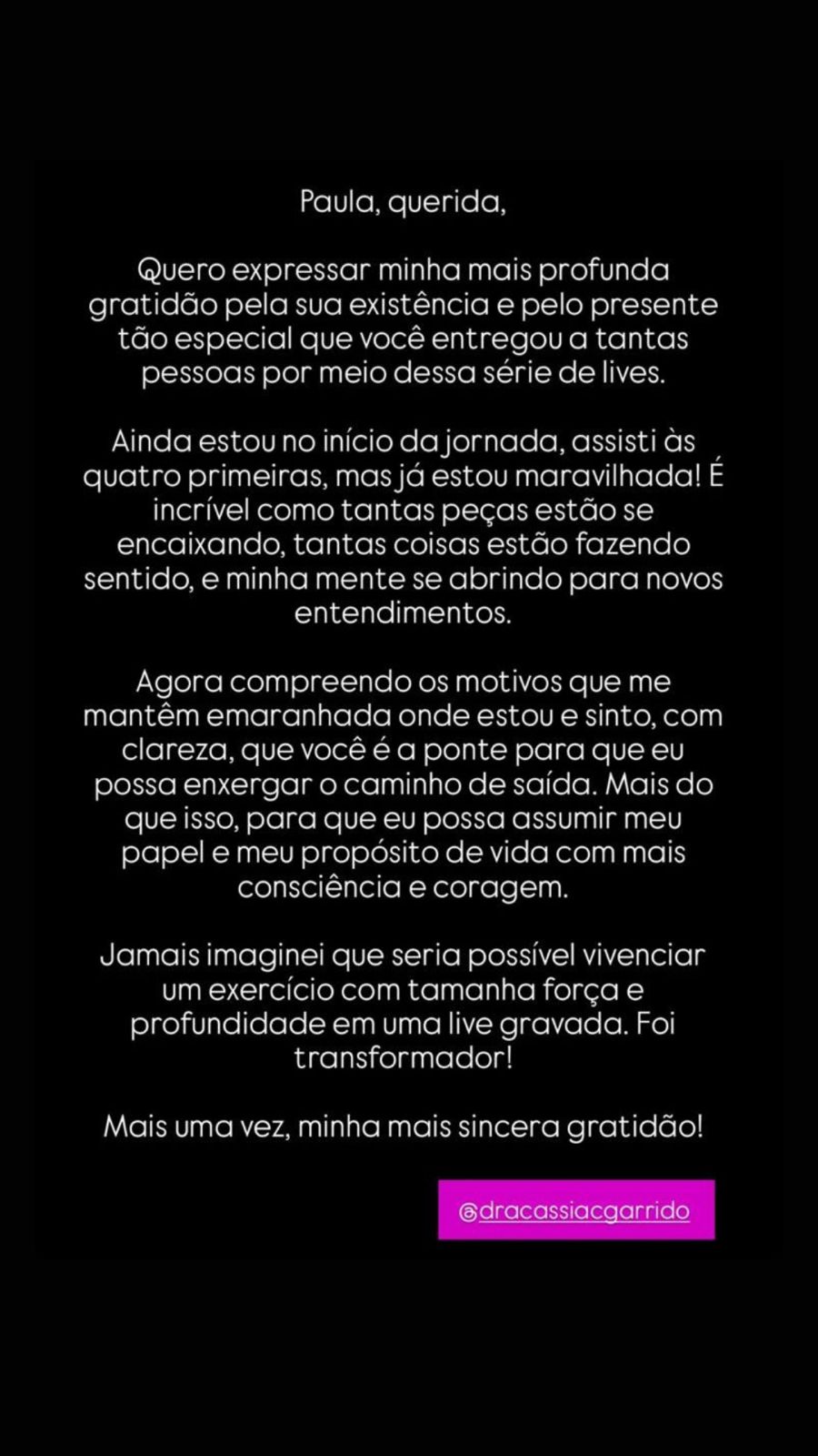 Resultado de cliente da mentoria
